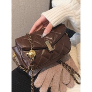 New Product Diamond Chain Niche Bag Female 2025 New Style Fashion Retro Commuter Bag Brown Messenger