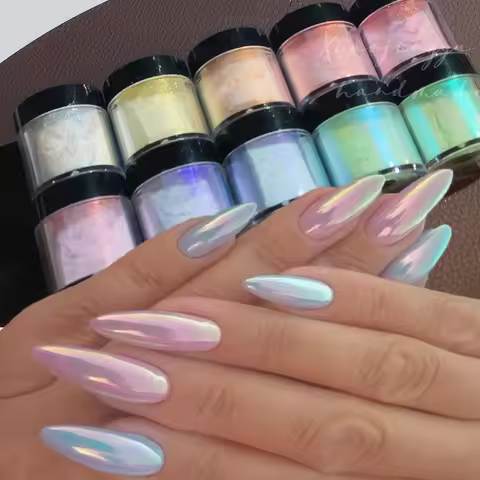 Jars Aurora Nail Powder Pearl Nail Glitter Neon Shimmer Nails Chrome Powder Dipping Powder Decoratio