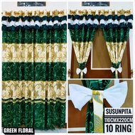 GOLD FLORAL RIBBON CURTAIN MINIMALIST CURTAIN/ FRINGE TASSEL CURTAIN/