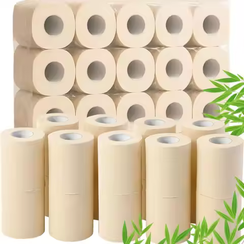 Toilet Paper, 4 Ply 60 Rolls, Unbleached, Strong amp Soft Toilet Tissue Bulk, Chemical Free Bathroom
