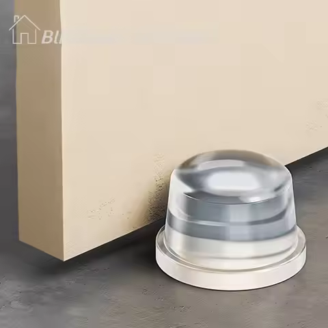 【S】1/3/5PCS Transparent Silicone Door Stopper No Drill Anti Bump Pad For Office Home Safety Protecti