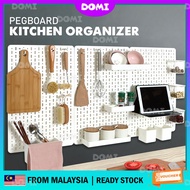 DOMI Pegboard Wall Rack Accessories Kitchen Tools Organizer DIY Wall Mounted Shelf PVC Rack Rak Papa