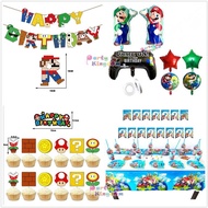 Super Mario balloon 超級瑪利歐兄弟 生日主題佈置套裝 鋁膜氣球 蛋糕插牌 拉旗 生日氣球 生日佈置 氣球 balloon party decoration