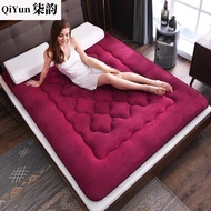 ST/🧿Qiyun Genuine Flannel Thickened Warm Mattress Double Foldable Tatami Mattress Student Dormitory Mattress DPKD