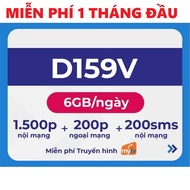 ( 6GB/ngày ) Sim 5G Vina Sẵn Data 1 Tháng Đầu _ Miễn Phí 180GB/tháng + Miễn PHí Nghe Gọi Nhắn Tin K
