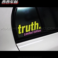 Westbound car TRUTH LIMITED EDITION HELLAFLUSH JDM reflective sticker Applique