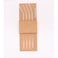 BPA FREE GLASS STRAWS, PACK OF 4| BPA FREE GLASS STRAW