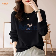 Spring Autumn Thin Style Popeye Printed Top Round Neck Sweatshirt S-4XL Winter Plain Color Universit