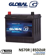 BATERI KERETA GLOBAL NS70R - 85D26R Maintenance Free Battery  Car Battery For Unser, Wira