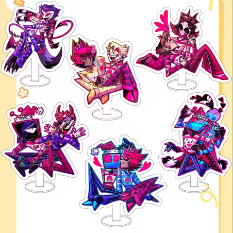 For Husk Alastor Vox Lucifer Valentino 15CM Acrylic Stand Anime Cute Desktop Ornament Sending Friend