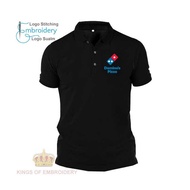 Microfiber Dry Fit Quick dry Jersi Jersey Polo T Shirt Logo Sulam Embroidery Dominos Pizza Fast Food