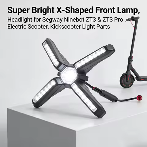Super Bright X-Shaped Front Lamp, Headlight for Segway Ninebot ZT3 & ZT3 Pro Electric Scooter, Kicks