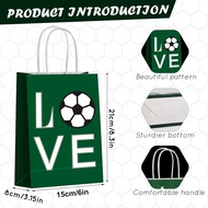 CACASO 24 Pieces Soccer Party Favor Bags,Soccer Goodie Bags With Handle,Soccer Gift Bags,Soccer Part