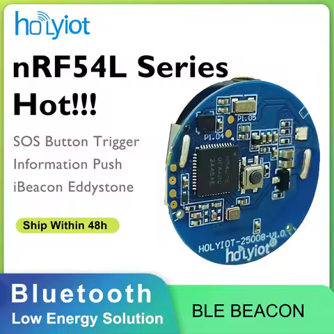 Holyiot Bluetooth Panic Button nRF54L15 BLE Module Wireless Security SOS Button Device for Seniors P