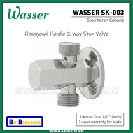 WASSER SK003 Branch Stop Valve WASSER SK 003 Brass Angel Valve/ WASSER Stop Valve/ 2-Way Hexagonal H