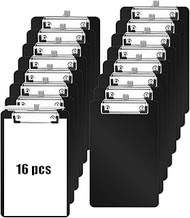 16 Pack Bulk Mini Clipboards with Pen Holder Clip Black A5 Memo Clipboard 6x9 Plastic Check Presente