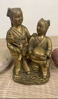 民初銅雕和合二仙