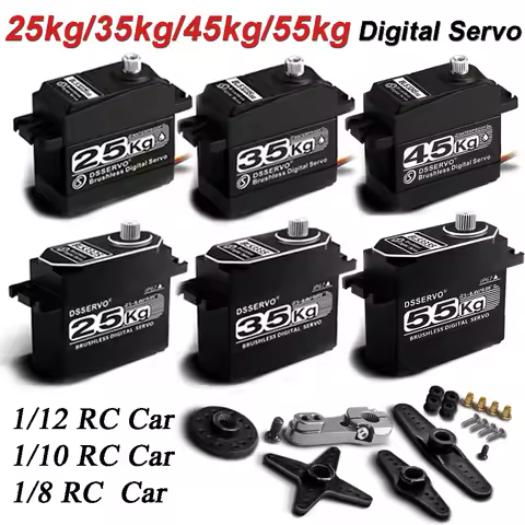 High Torque Brushless Metal Gear 55KG 45KG 35KG 25KG Digital Servo Waterproof 4.8-8.4V for 1/12 1/10