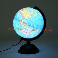 W&F 20cm English Globe Earth with Night Light 🌍 HD Educational Globe Geography Teaching Tool for 7+