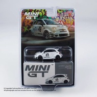 MINIGT 809 1: 64 Abas Abas ABARTH 595 LBWK Alloy Car Model Hanging Card Packaging Non-Remote, Sold N