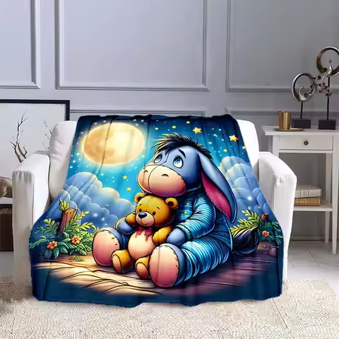 Multiple Styles Disney Winnie The Pooh Eeyore Print Blanket Adult Children Warm Blankets Home Travel