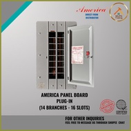 ☑ ♆ ◶ America Panel Board/Box 2 Pole PLUG-IN (2, 4, 6, 8, 10, 12, 14 Branches)