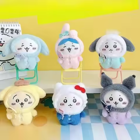 New Sanrio Kuromi Chikawa Plush Dolls Keychain Backpack Pendant Decor Cartoon Cute My Melody Hachiwa