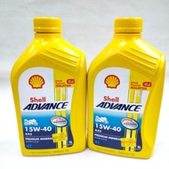 ADVANCE 4T AX5 15W-40 (SL/MA2) SHELL MINYAK HITAM 15W 40 ENGINE OIL MOTORCYCLE 4T OIL SHELL