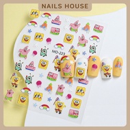 Nail Stickers Sponge Bob 5D Sticker Art Embossed Japan Children