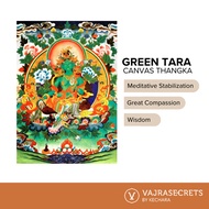 Green Tara Canvas Thangka - A3 Canvas/Poster Canvas