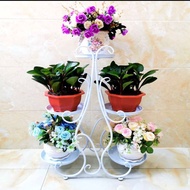 ‼️READY STOCK ‼️Rak pokok bunga 74CM ‼️‼️ 3 tingkat / 5POT MURAH‼️Rack flower multi-storage balcony flower pot iron