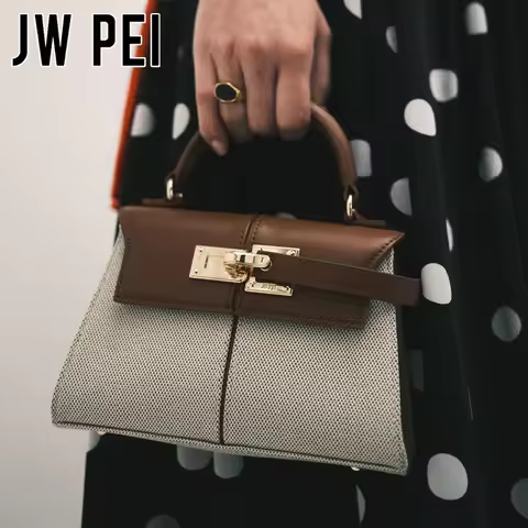 JW PEI Elise Women's Leather Crossbody Handbag Elegant Top Handle Satchel Purse Minimalist Designer 