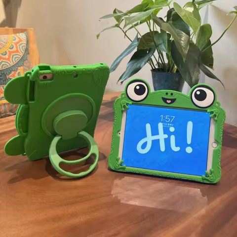 In Stock Cartoon Big Eyes Frog Tablet Case For iPad 7 8 9 10th 11th 12th AirPro 11 iPad Protective C