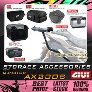 GIVI QJMOTOR AX200S SRX(S) EXTREME SPECIAL RACK (5KG) & ULTIMO/MATTERHORN/ALUMINIUM MONOLOCK TOP CAS