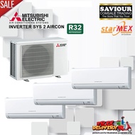 MITSUBISHI STARMEX INVERTER SYS 3 AIRCON + INSTALLATION - 5 Ticks