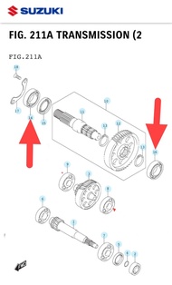 [09262-22036 + 08110-62030-000] Klaher laher gigi rasio BEARINGAXLE SHAFTR/L - NEX 2