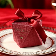 🍍🍍PK🍍🍍กล่องของขวัญสำเร็จรูป สีไวน์แดง ทรงเพชร กล่องกระดาษ Gift Boxes เนื้อแมตต์ พร้อมส่ง