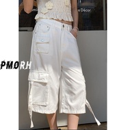 工装七分牛仔裤女2025夏季新款美式复古高腰宽松多口袋直筒七分裤Workwear Seven Quarter Jeans Women's 2025 Summer New benyishi74.my20