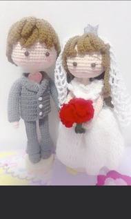 人手鈎織新郎新娘公仔（歡迎訂造）