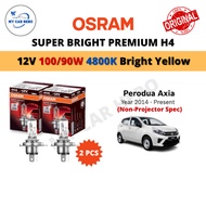 OSRAM Super Bright Premium H4 Halogen Headlamp Bulb (2pcs) 12V 100/90W Perodua Axia Non-Projector (Y