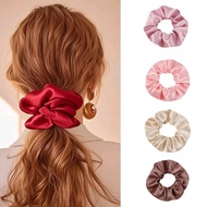 [INS Style Satin Scrunchy Hair Ring] 10cm Large Size Fat Scrunchy Ring Multi-Color Optional Simple S
