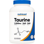 Nutricost Taurine 1000mg Capsules Supplement 240 Capsules Per Bottle Non-GMO & Gluten Free