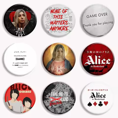 Hot Japan TV Alice in Borderland Soft Button Pin Chishiya Kuina Creative Game Over Brooch Badge Bag 