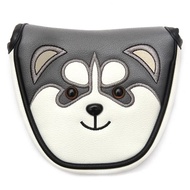 New Mallet Golf Putter Headcover PU Leather Dustproof Lovely Husky Animal Head Cover For Putter