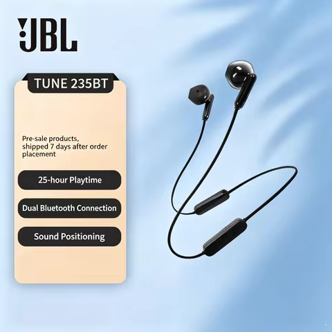JBL TUNE 235BT Neckband Bluetooth headphones with 25-hour battery life, one to two Bluetooth 5.0 sem