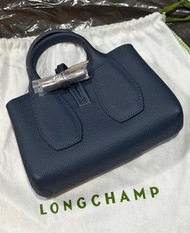Longchamp Le Roseau XS 粒面牛皮兩用包（深藍色 Navy）