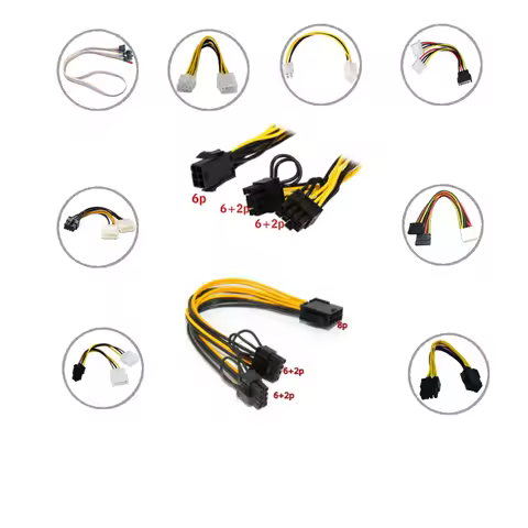 multi models 8pin Adapter Splitter Power Power 6pin cable 8pin cable sata cable molex 4pin for PCI E