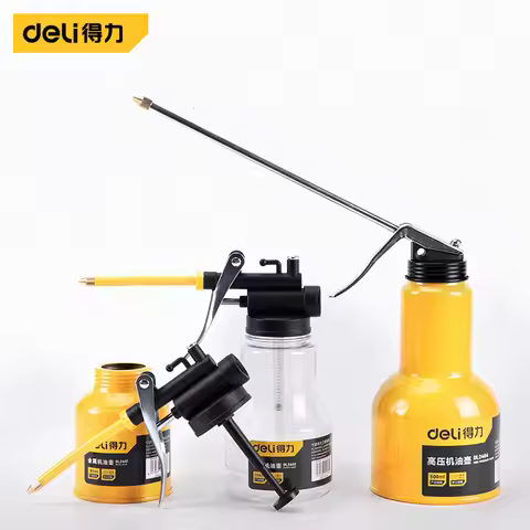 Deli 180ML 250ML 350ML 500ML Long Nozzle Oiler Greasing Oil Can Gear Lubrication High Pressure Pump