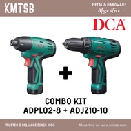 DCA Cordless Combo Kit ADKIT01 (ADPL02-8 + ADJZ10-10 Cordless Impact Driver + Cordless Driver Drill) DIY KMTSB