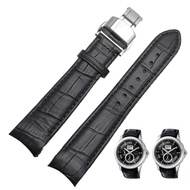 For Tissot Seiko Omega Breitling Watch Strap Bracelets Butterfly Buckle Replacementcalfskin Genuine Cow Leather Watchband Belt